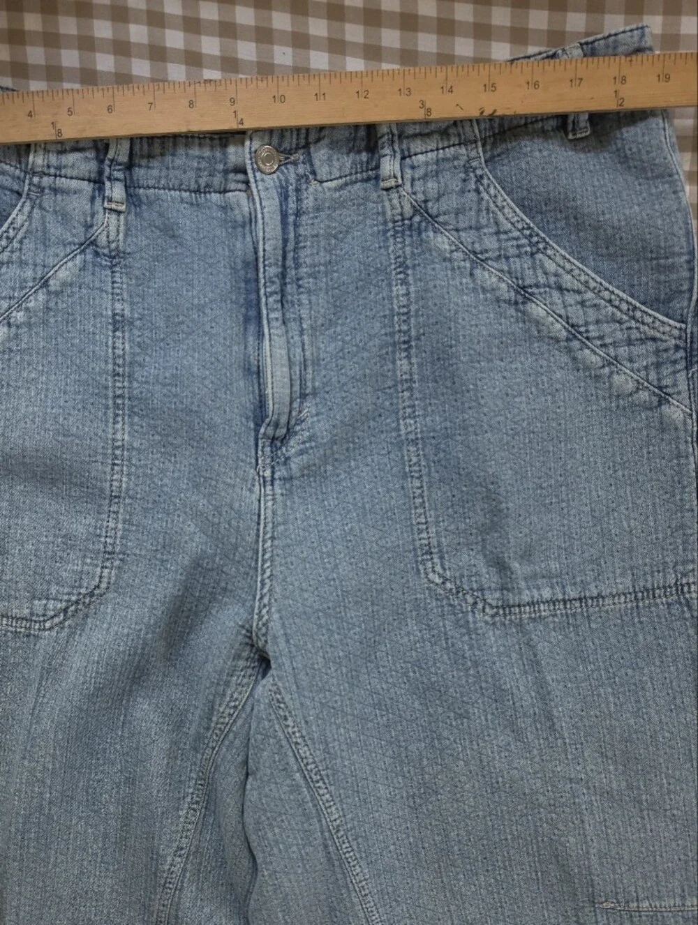 Free People We The Free Midnight Voyage Harem Pants in Light Blue Wash - Picture 5 of 9
